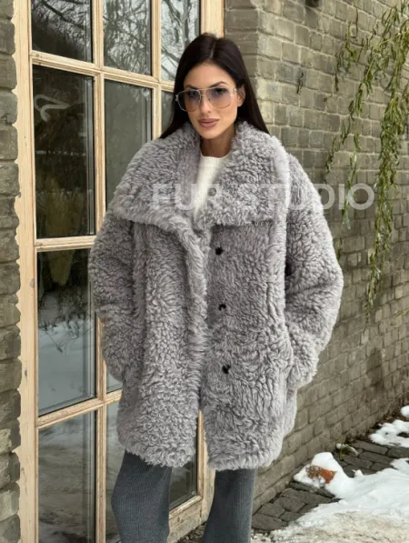 Короткая шубка - дублёнка из овчины - фото 0