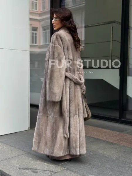 Длинная норковая шуба - фото 6