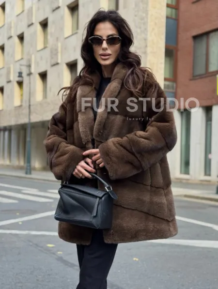 Шуба норковая коричневая - фото 5