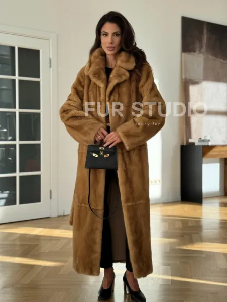 Золотая норковая шуба - фото 5