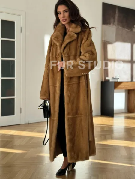 Золотая норковая шуба - фото 2