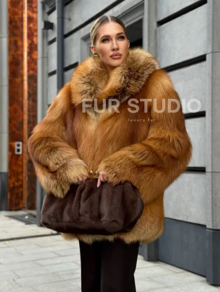 Шуба из лисы - рыжая - фото 13