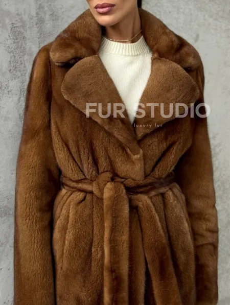 Шуба золотая - норковая - фото 3