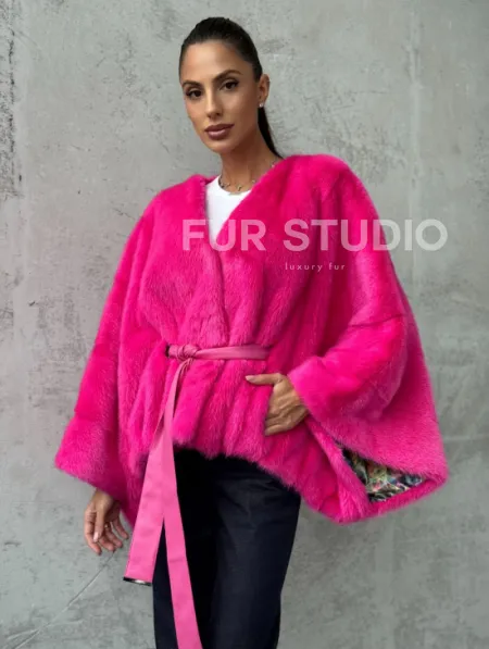 Короткая шуба из меха норки - фото 0