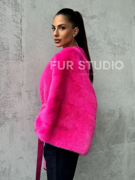 Короткая шуба из меха норки - фото 6