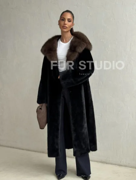 Норка кимоно BLACKGLAMA С капюшоном - фото 9