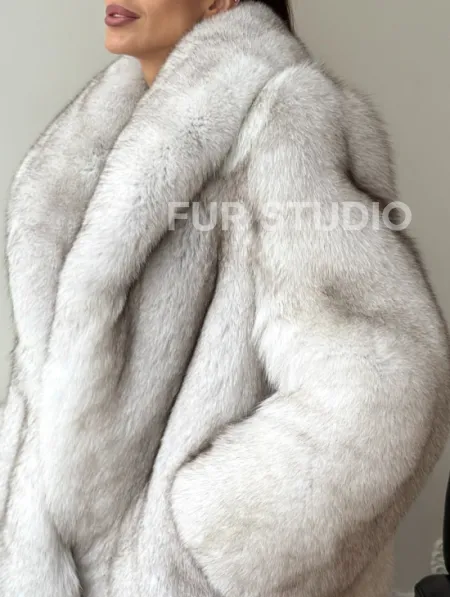Шуба из песца - колотый лед - фото 1