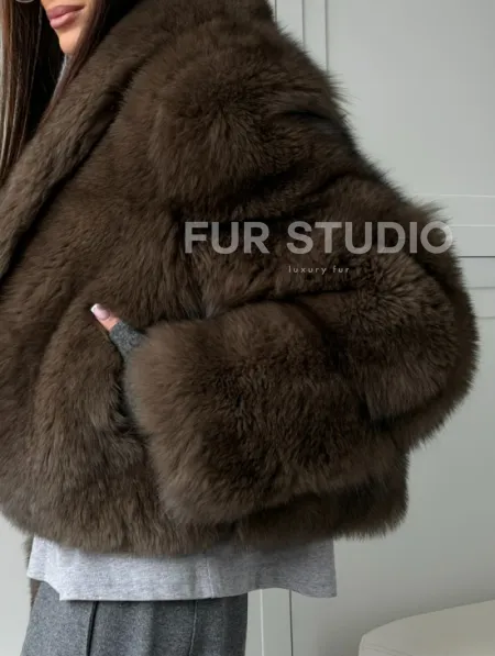 Кроп-шуба из меха песца - фото 3