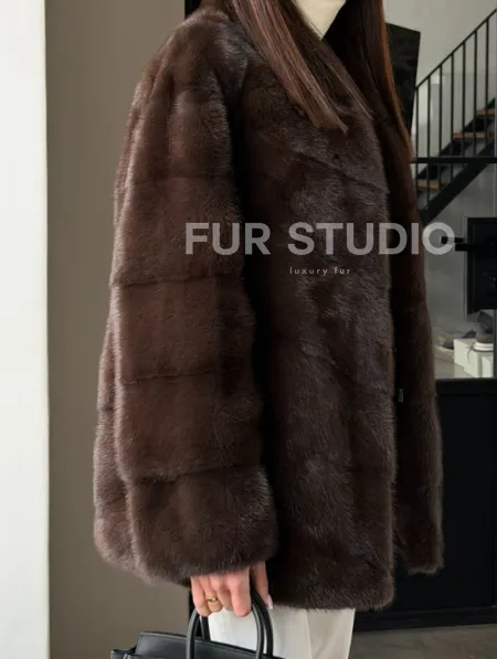 Женский норковый полушубок - фото 2