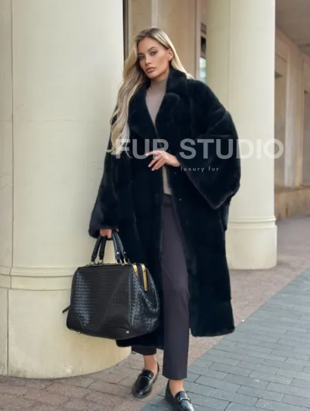 Зеленая норковая шуба - фото 5