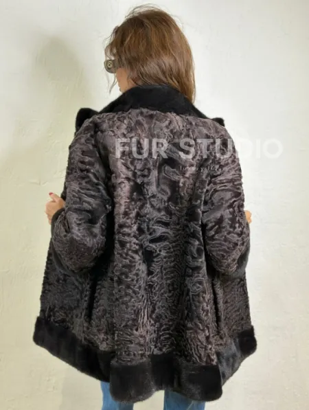 Каракульча стойка воротник отделка норка - фото 2