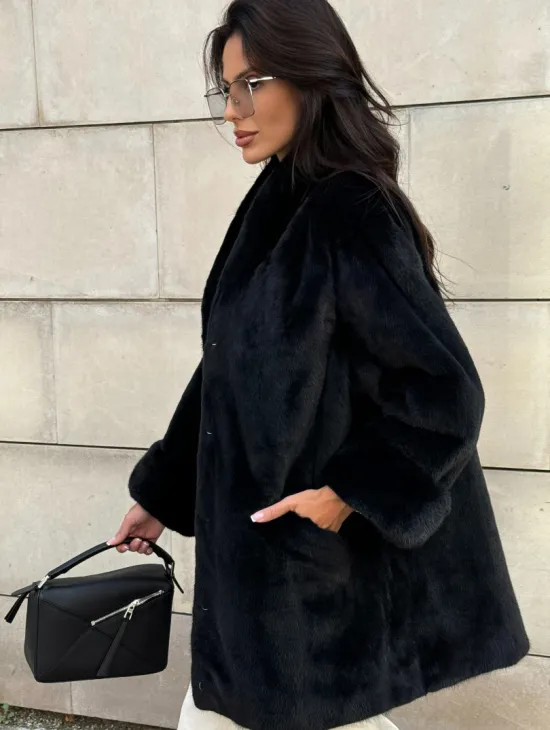 Черная короткая шуба из меха норки Blackglama - фото 6