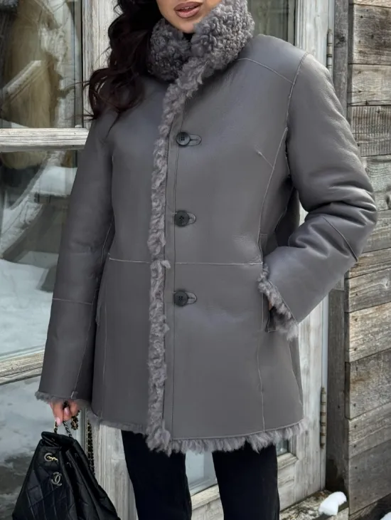 Шубка - дубленка двухсторонняя из натуральной овчины - фото 5