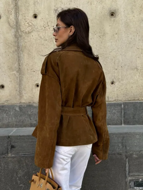 Косуха из натуральной замши под пояс 