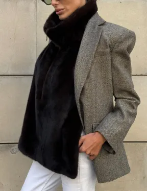 Норковая манишка женская - фото 1