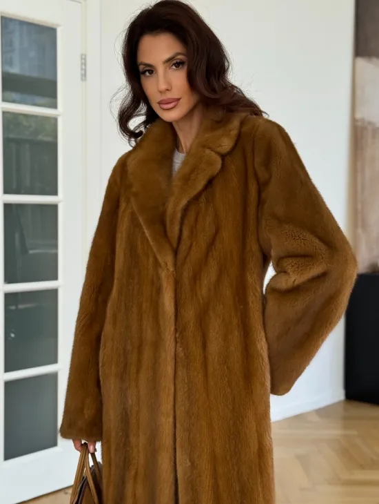 Шуба норковая золотая - фото 3