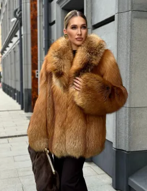 Шуба из лисы - рыжая - фото 12