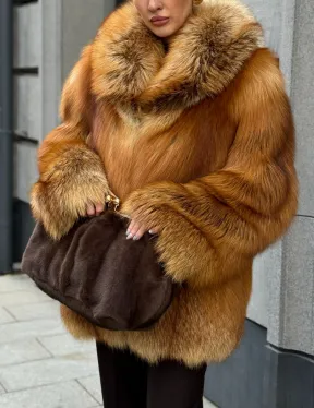 Шуба из лисы - рыжая - фото 4