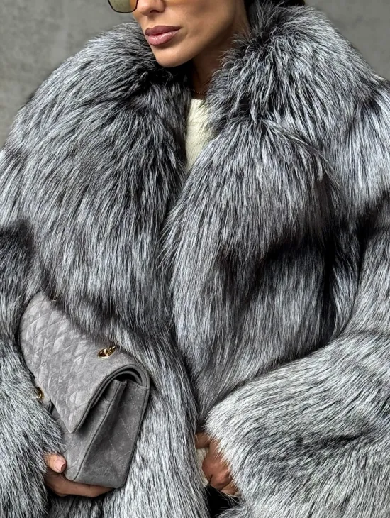 Полушубок из чернобурки - фото 1