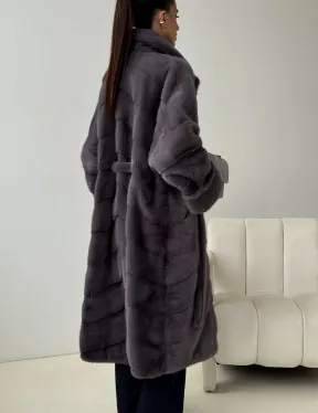 Норковая шуба - графит - фото 3