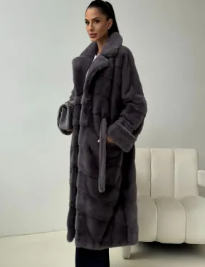 Норковая шуба - графит - фото 4