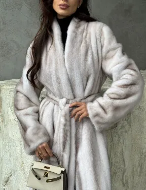 Светлая шуба из натуральной скандинавской норки - фото 4