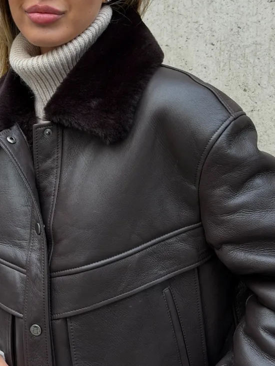 Куртка - дубленка женская - фото 1