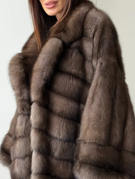 Шуба из баргузинского соболя - оверсайз - фото 1