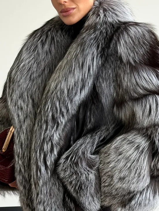 Шуба из чернобурки - рукава косичкой - фото 1