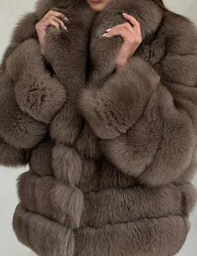 Шуба под соболь из песца - фото 1