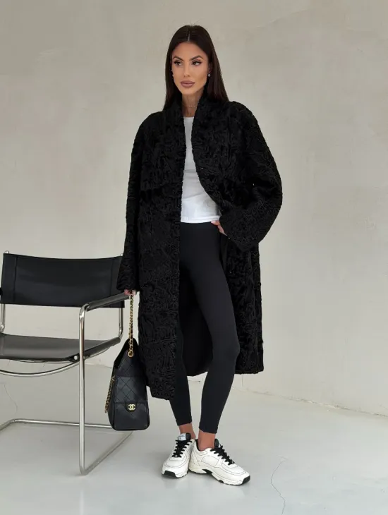 Черная шуба из каракуля - фото 10