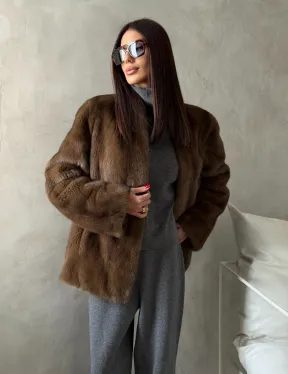 Шуба женская из меха норки - фото 13