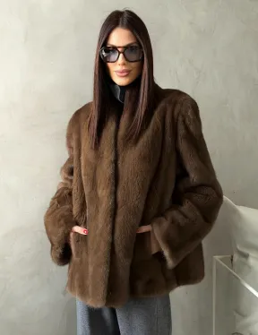 Шуба женская из меха норки - фото 7