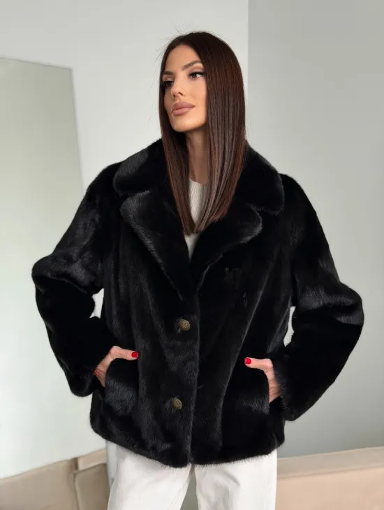 Черная короткая норковая шуба - автоледи - фото 10