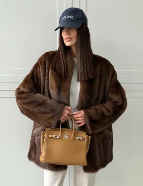 Норковая шуба под куницу (лесная норка) - фото 15