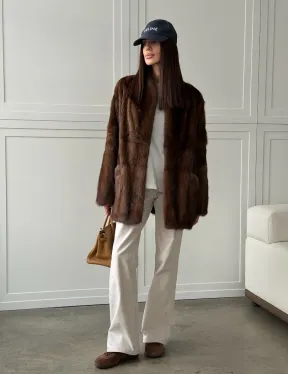 Норковая шуба под куницу (лесная норка) - фото 13