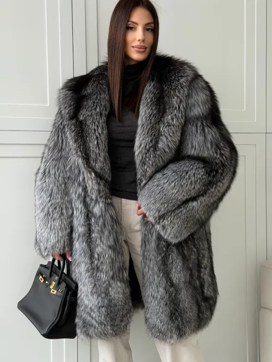 Шикарная шуба из чернобурки - фото 3