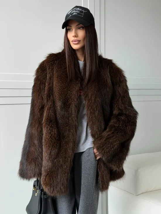 Жакет - полушубок из меха финского енота Saga - фото 11