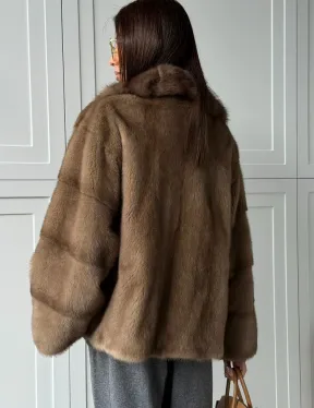 Куртка из меха норки - воротник куница - фото 7