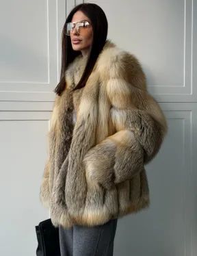 Полушубок из лисы - рукава косички - фото 11