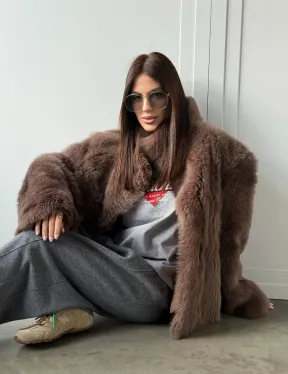 Дубленка из тосканы цвет taupe - фото 17