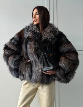 Шуба из меха блюфрост - воротник английский - фото 14