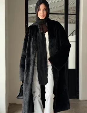 Шуба норка Blackglama V-образный ворот - фото 0