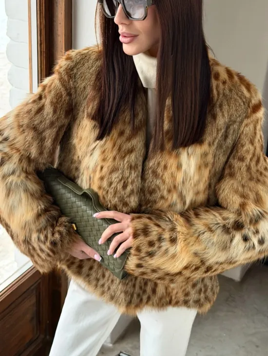 Меховой жакет - шуба из оцелота - фото 6