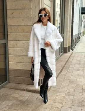 Белая шуба из мех норки NAFA - фото 1