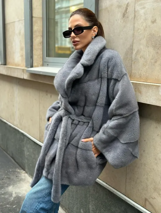 Норковое пончо - VELVET - фото 0