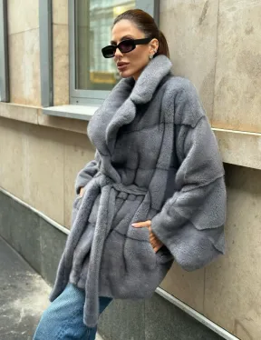 Норковое пончо - VELVET - фото 0