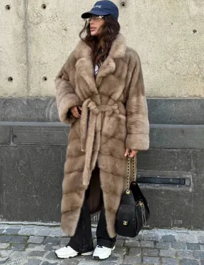 Шуба норковая - цвет пастель - фото 4