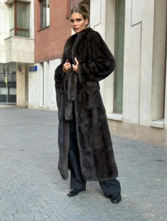 Меховое пальто из баргузинского соболя с проседью - фото 2