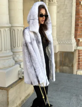 Шуба норковая крестовка Silver Cross с капюшоном - фото 3